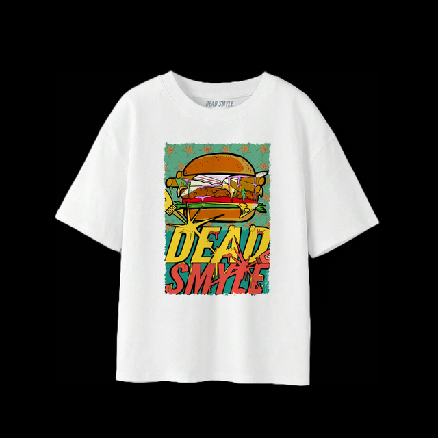 DEAD SMYLE - Works Burger Box Tee - White-T-Shirts-Dead Smyle-S-UPTOWN LOCAL