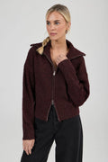 ROLLAS - Loom Cardigan - Dark Cherry-Knitwear-Rolla's-6/XS-UPTOWN LOCAL