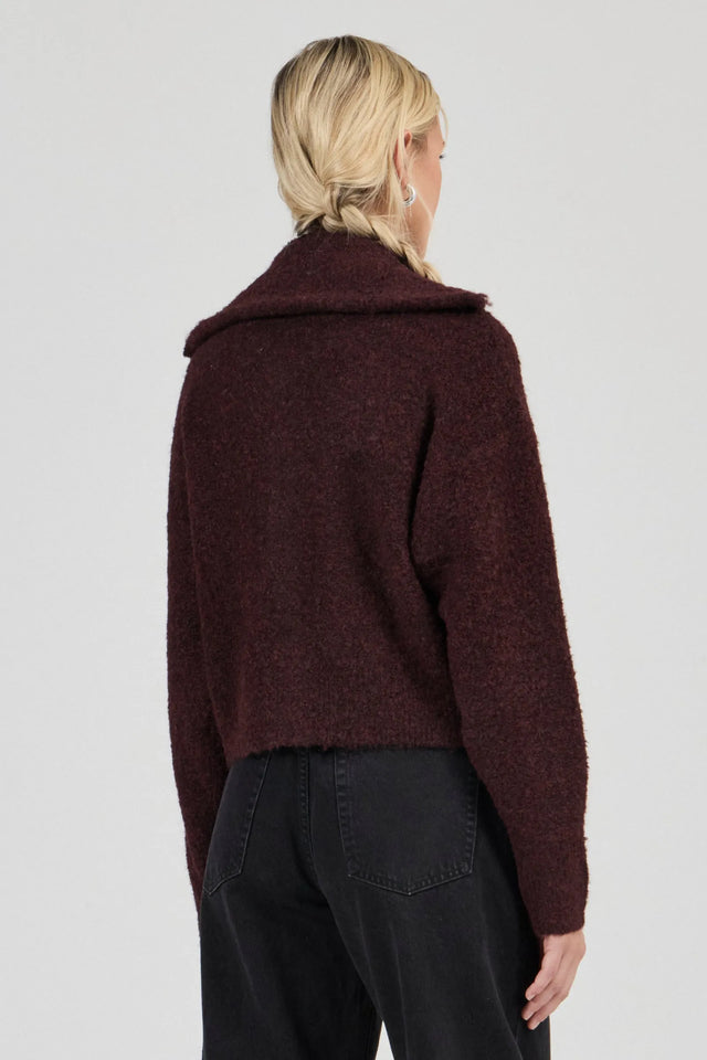 ROLLAS - Loom Cardigan - Dark Cherry-Knitwear-Rolla's-6/XS-UPTOWN LOCAL