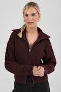 ROLLAS - Loom Cardigan - Dark Cherry-Knitwear-Rolla's-6/XS-UPTOWN LOCAL