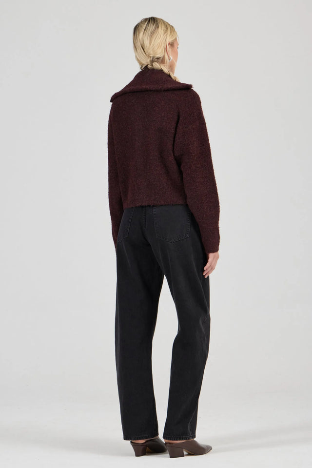 ROLLAS - Loom Cardigan - Dark Cherry-Knitwear-Rolla's-6/XS-UPTOWN LOCAL