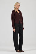 ROLLAS - Loom Cardigan - Dark Cherry-Knitwear-Rolla's-6/XS-UPTOWN LOCAL
