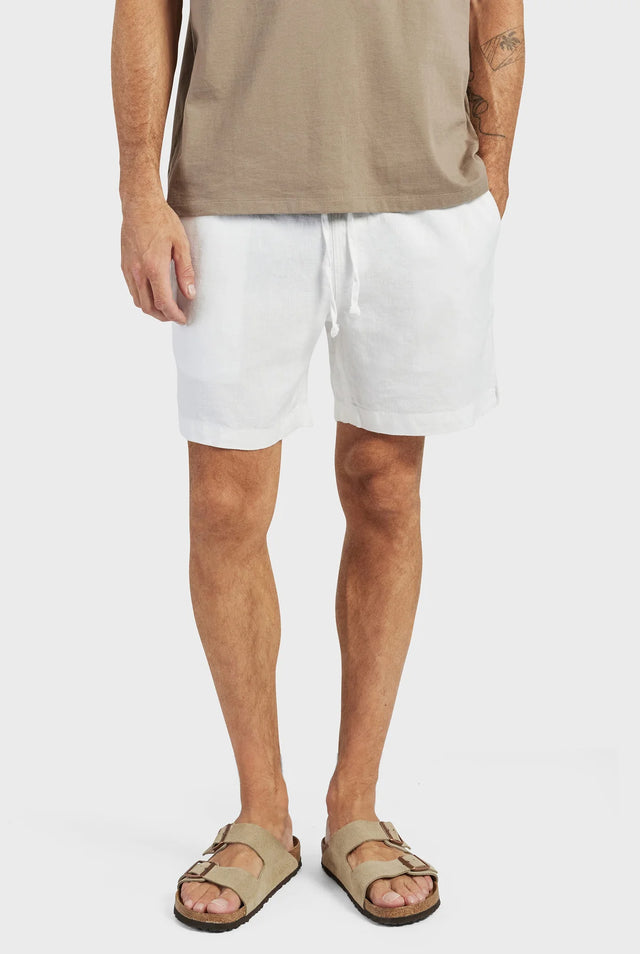 ACADEMY BRAND - Riviera Linen Short White-Shorts-Academy Brand-30-UPTOWN LOCAL