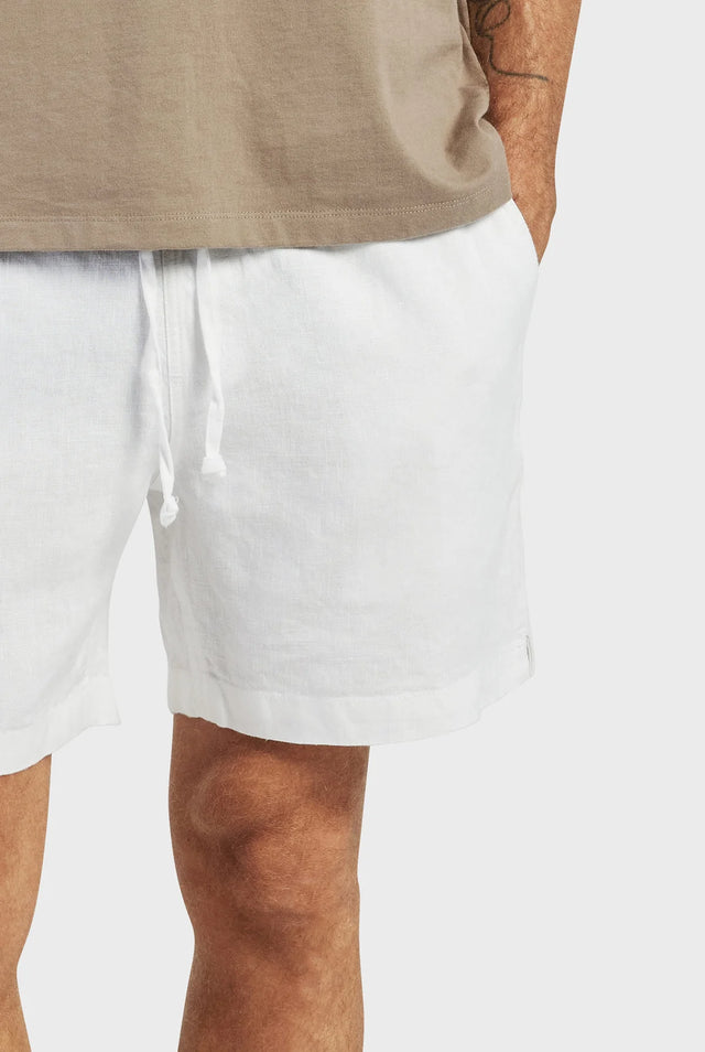 ACADEMY BRAND - Riviera Linen Short White-Shorts-Academy Brand-30-UPTOWN LOCAL