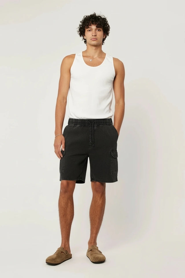 ROLLAS - Tradie Cargo Short - Sulphur Black-Shorts-Rolla's-S-UPTOWN LOCAL