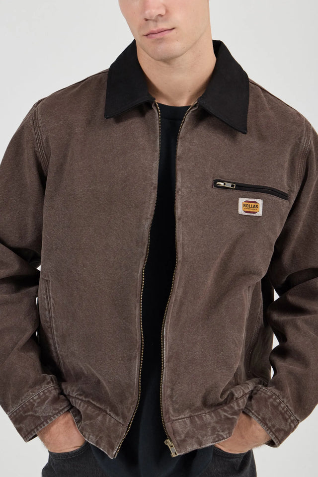 ROLLAS - Nailhead Miner Jacket - Dark Brown-Jackets-Rolla's-S-UPTOWN LOCAL