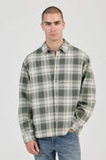 ROLLAS - Campus Heavy Check LS Shirt - Olive-Shirts & Tops-Rolla's-S-UPTOWN LOCAL