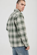 ROLLAS - Campus Heavy Check LS Shirt - Olive-Shirts & Tops-Rolla's-S-UPTOWN LOCAL