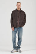ROLLAS - Campus Chunky Cord LS Shirt - Dark Brown-Shirts & Tops-Rolla's-S-UPTOWN LOCAL