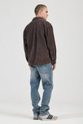 ROLLAS - Campus Chunky Cord LS Shirt - Dark Brown-Shirts & Tops-Rolla's-S-UPTOWN LOCAL