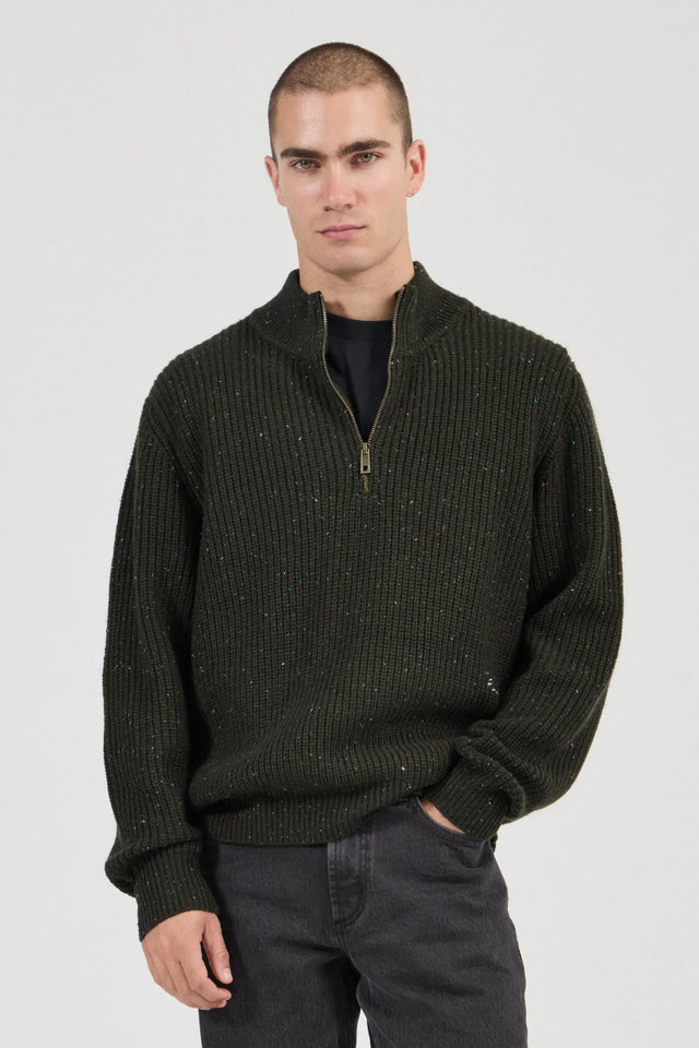 ROLLAS - Fishermans Tweed Polo - Dark Forest-Shirts & Tops-Rolla's-S-UPTOWN LOCAL