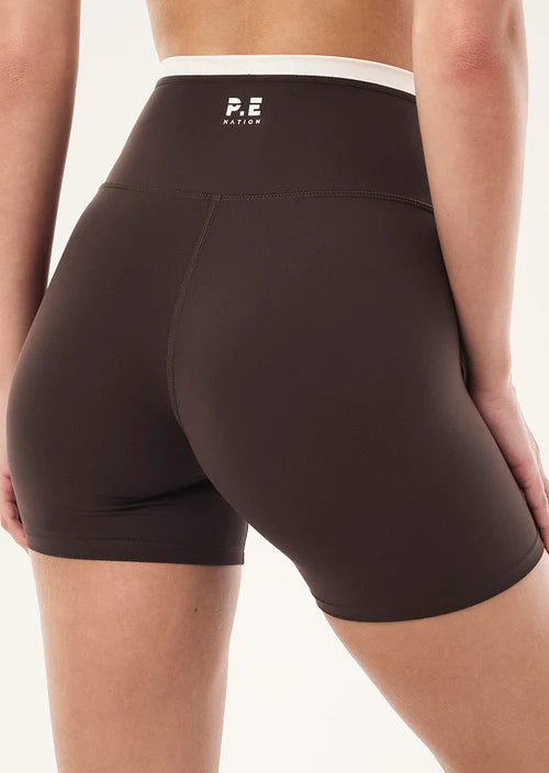 PE NATION - Stellar 5" Bike Short - Coffee / Whisper White