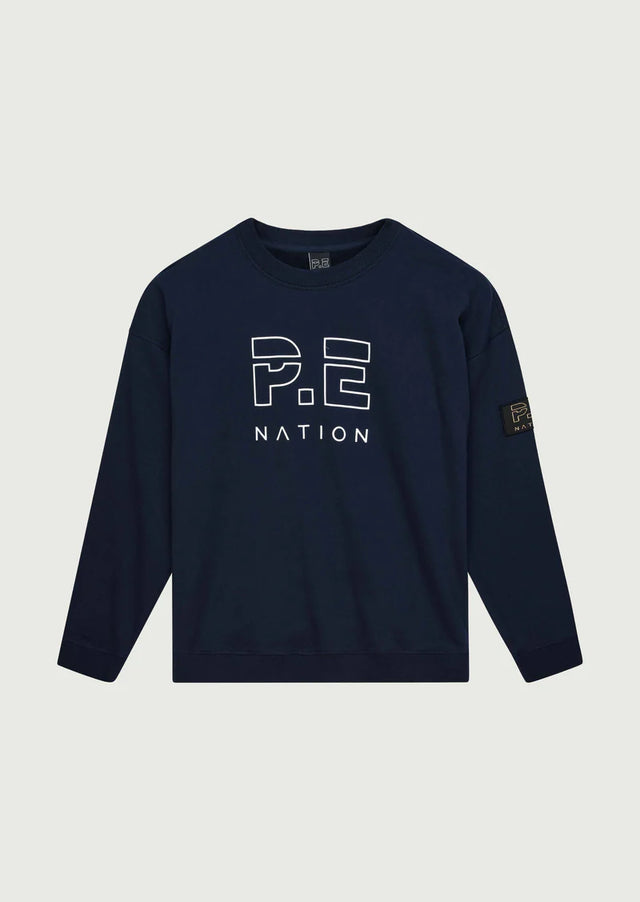 PE NATION - Heads Up Sweat - Dark Navy-Jumpers-PE Nation-XS-UPTOWN LOCAL