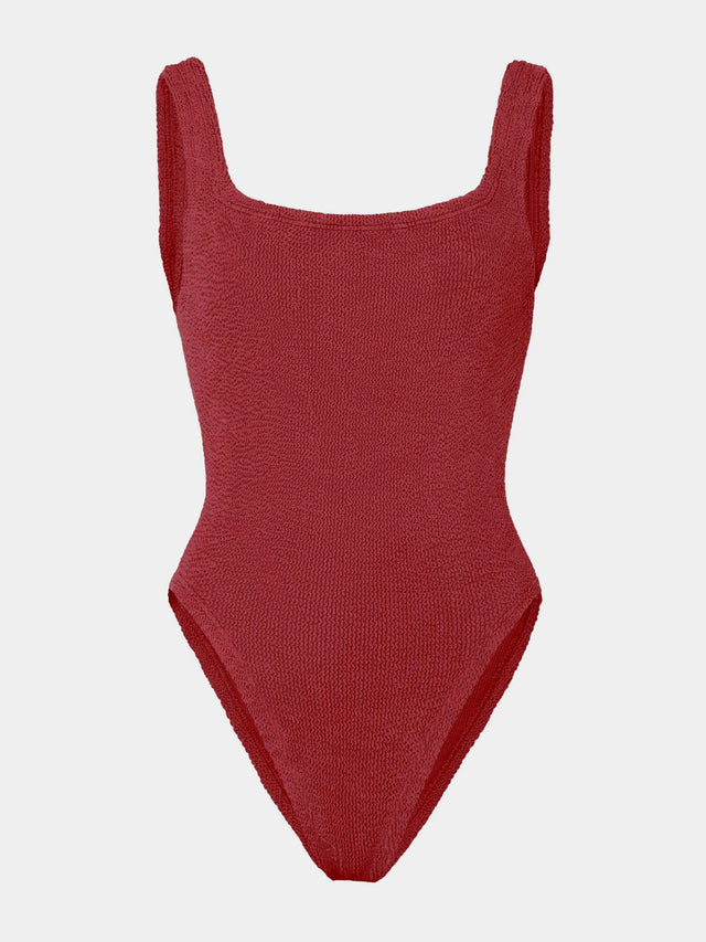 HUNZA G - Square Neck Swim Crinkle - Metallic Chestnut-Swimwear-Hunza G-UPTOWN LOCAL