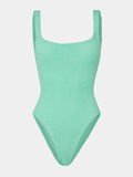 HUNZA G - Square Neck Swim Crinkle - Metallic Mint-Swimwear-Hunza G-UPTOWN LOCAL
