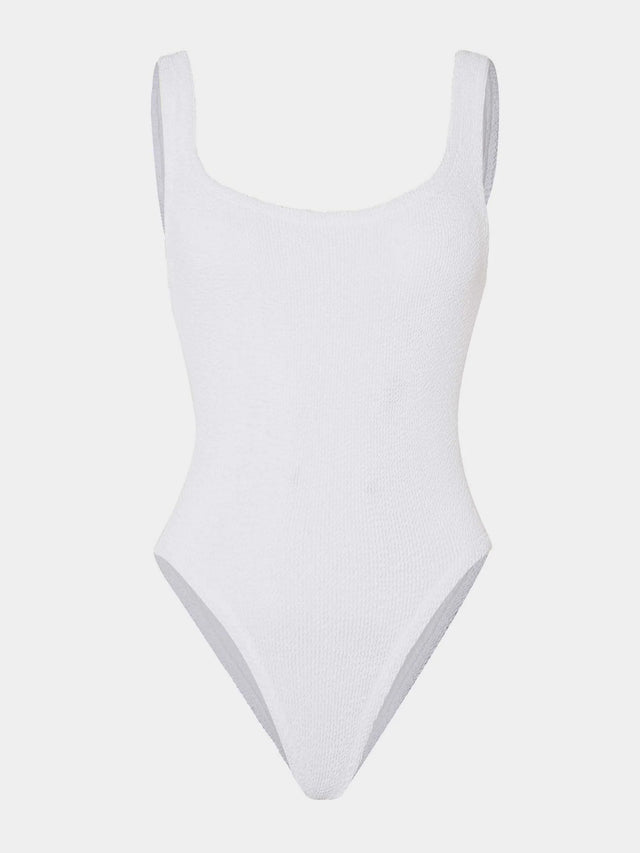 HUNZA G - Square Neck Swim Crinkle - White-Swimwear-Hunza G-UPTOWN LOCAL