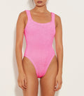 HUNZA G - Square Neck Swim Crinkle - Bubblegum-Swimwear-Hunza G-UPTOWN LOCAL