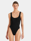 HUNZA G - Square Neck Swim Crinkle - Black-Swimwear-Hunza G-UPTOWN LOCAL