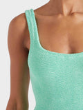 HUNZA G - Square Neck Swim Crinkle - Metallic Mint-Swimwear-Hunza G-UPTOWN LOCAL