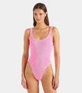 HUNZA G - Square Neck Swim Crinkle - Bubblegum-Swimwear-Hunza G-UPTOWN LOCAL