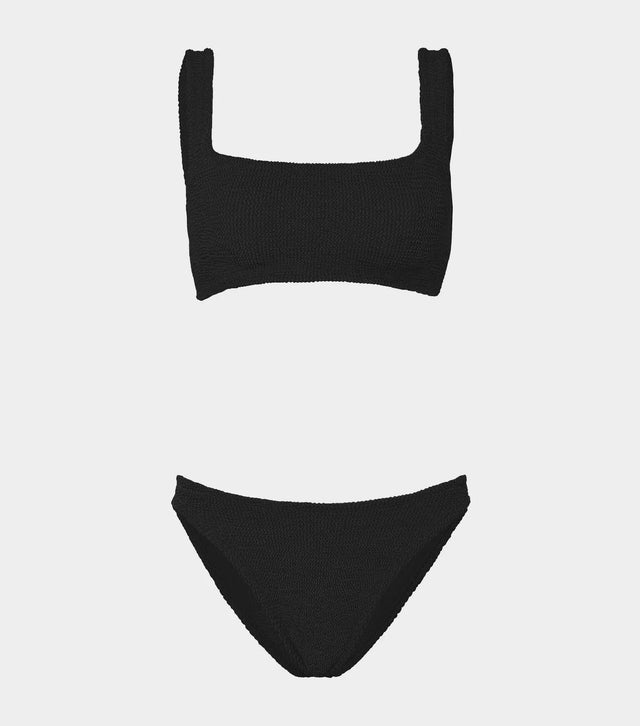 HUNZA G - Xandra Bikini Crinkle - Black-Swimwear-Hunza G-UPTOWN LOCAL