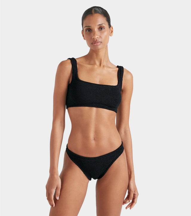 HUNZA G - Xandra Bikini Crinkle - Black-Swimwear-Hunza G-UPTOWN LOCAL