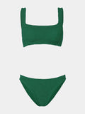 HUNZA G - Xandra Bikini Crinkle - Metallic Forest Green-Swimwear-Hunza G-UPTOWN LOCAL