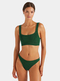 HUNZA G - Xandra Bikini Crinkle - Metallic Forest Green-Swimwear-Hunza G-UPTOWN LOCAL