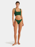 HUNZA G - Xandra Bikini Crinkle - Metallic Forest Green-Swimwear-Hunza G-UPTOWN LOCAL