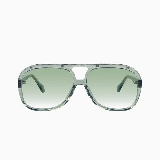 VALLEY - Bang Bang Transparent Sage w. Matte Silver Metal / Light Green Gradient Lens-Sunglasses-Valley-UPTOWN LOCAL