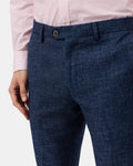 Brooksfield BFU1013 Linen Blend Textured Trouser in Navy