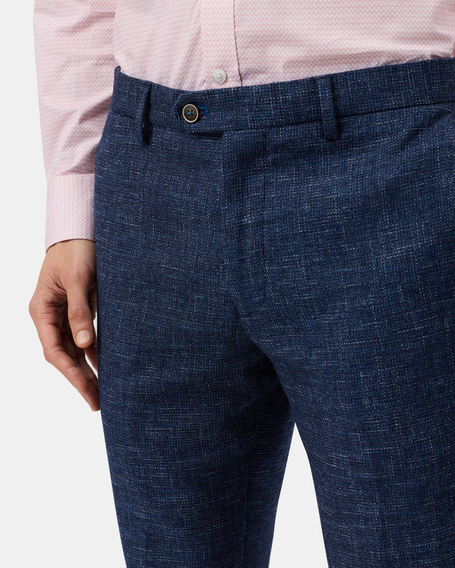 Brooksfield BFU1013 Linen Blend Textured Trouser in Navy