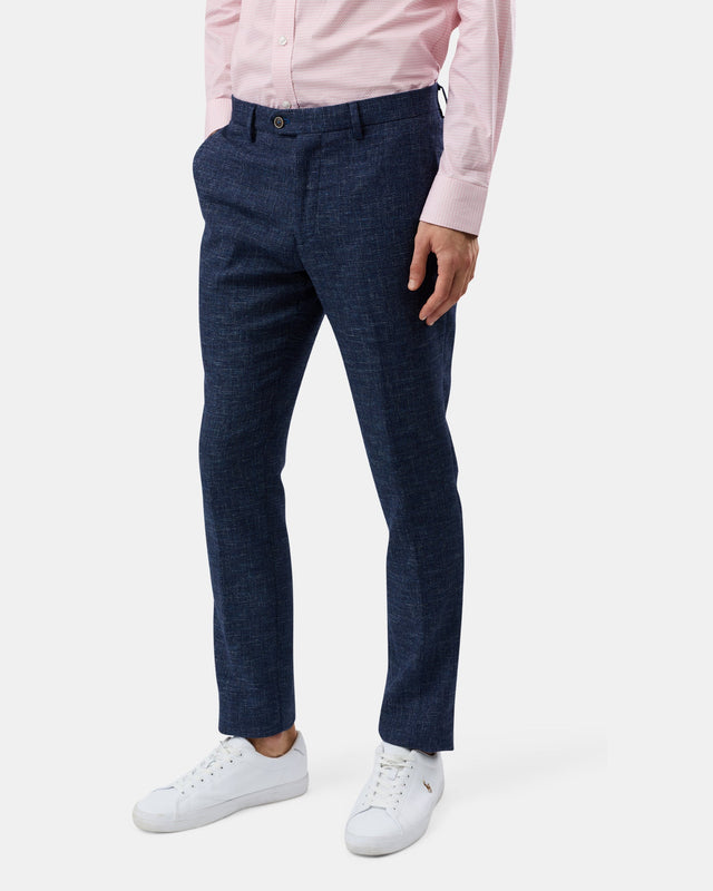 Brooksfield BFU1013 Linen Blend Textured Trouser in Navy