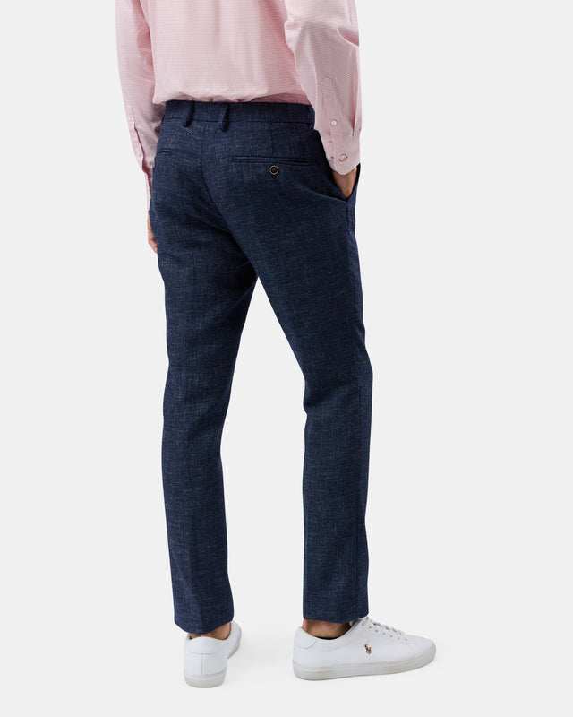 Brooksfield BFU1013 Linen Blend Textured Trouser in Navy