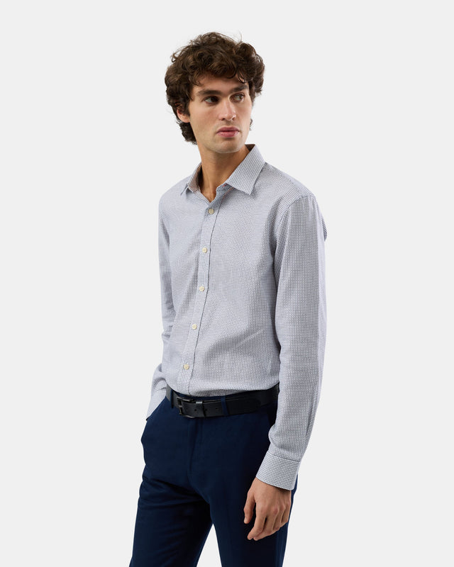 Brooksfield BFC2663 Luxe Slim Fit Business Shirt in White — model view