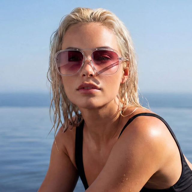 VALLEY - Bang Crystal w. Silver Metal / Rose Gradient Lens-Sunglasses-Valley-UPTOWN LOCAL