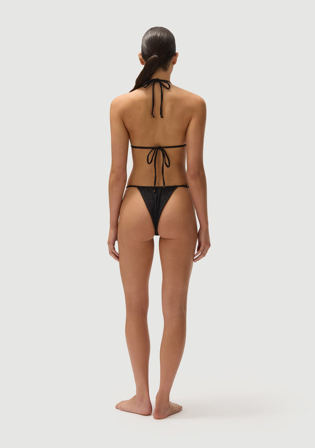 Fella Swim Arnie Triangle Bikini Top in Noir – official model view 4