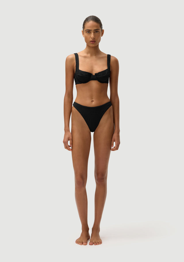 Fella Swim Casanova Underwire Bikini Top in Noir – official model view 1