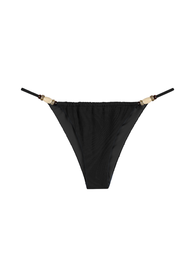 Fella Swim Giuseppe Stone Beads Bikini Bottom in Noir – product view