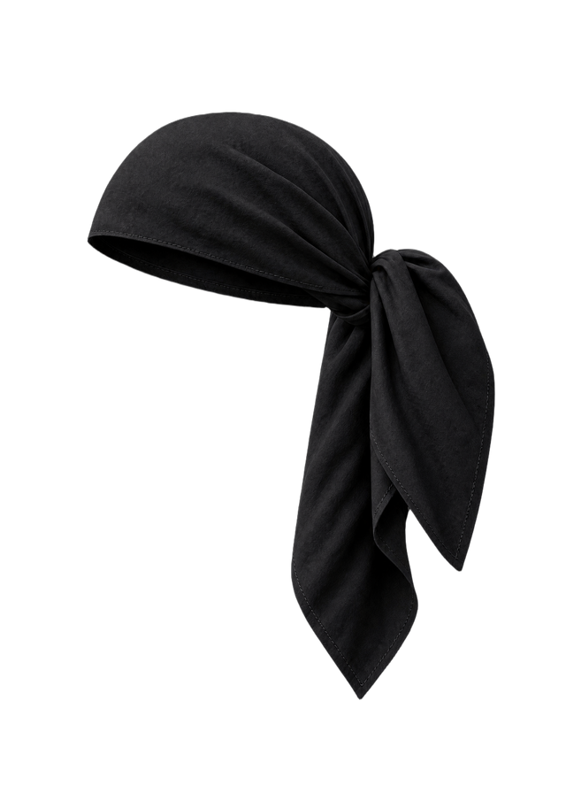 Fella Swim Head Scarf in Noir – official model view 1