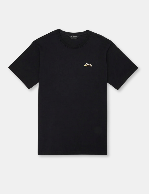 Mr Simple Daschund Dog Embroider Tee - Black - view 1