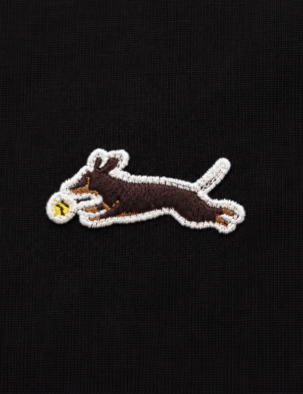 Mr Simple Daschund Dog Embroider Tee - Black - view 2