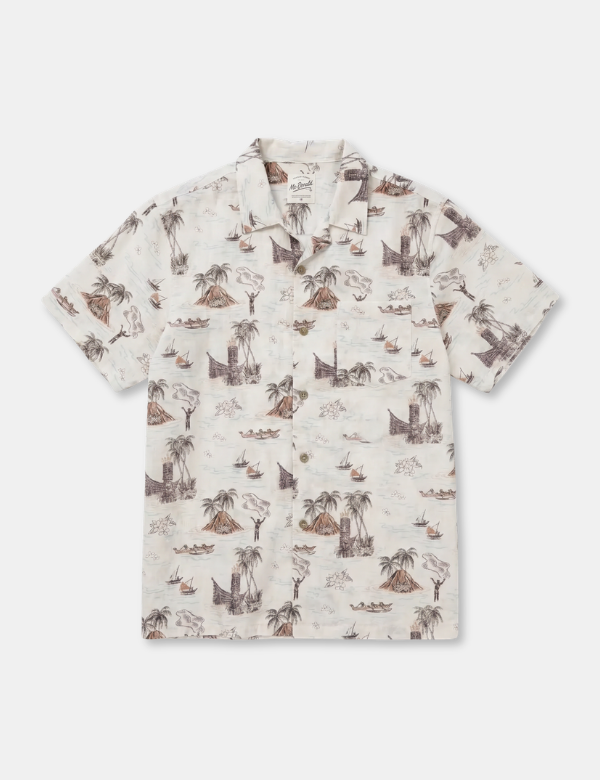 Mr Simple Hawaiian Short Sleeve Shirt - Tiki Sand - view 1