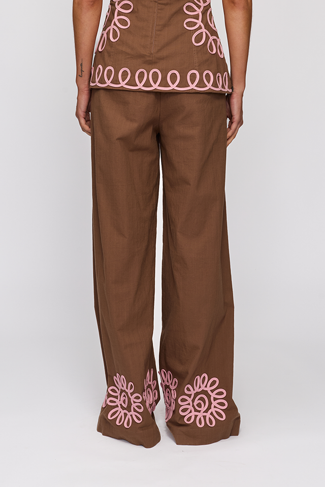The Wolf Gang - Estela Pant - Chocolate-Pants-The Wolf Gang-XS-UPTOWN LOCAL