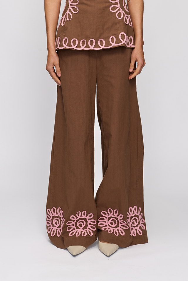 The Wolf Gang - Estela Pant - Chocolate-Pants-The Wolf Gang-XS-UPTOWN LOCAL