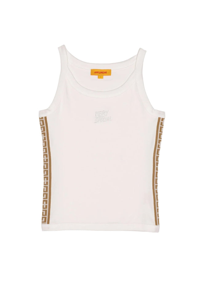 SOMETHING VERY SPECIAL - Geo Regular Tank - White-Shirts & Tops-Something Very Special-XS-UPTOWN LOCAL