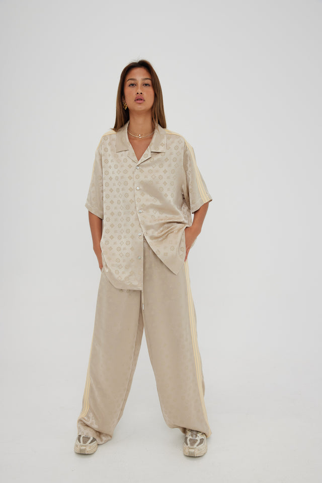 SOMETHING VERY SPECIAL - Jaquard Satin Vacay Pant - Sand-Pants-Something Very Special-XS-UPTOWN LOCAL