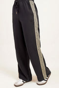 SOMETHING VERY SPECIAL - Satin Geo Vacay Pant - Black / Cream-Pants-Something Very Special-XS-UPTOWN LOCAL