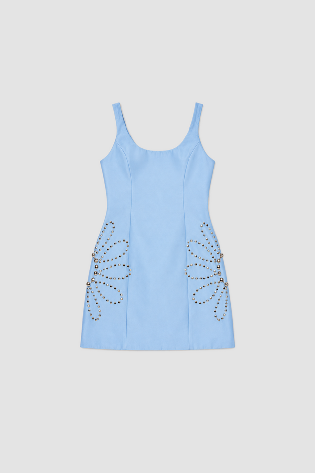 The Wolf Gang - Seda Mini Dress - Sky-DRESSES-The Wolf Gang-XS-UPTOWN LOCAL