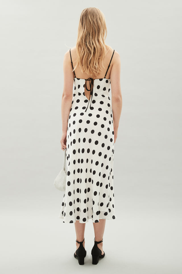 Milena Silk Dress Black Spot-Dresses-Hansen and Gretel-UPTOWN LOCAL